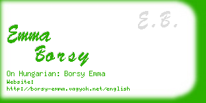 emma borsy business card